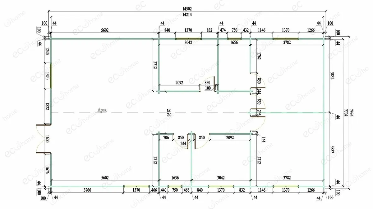 ECOHOME Log Cabins 4 Bed Model 25 8mx14.5m Modular - Image 4