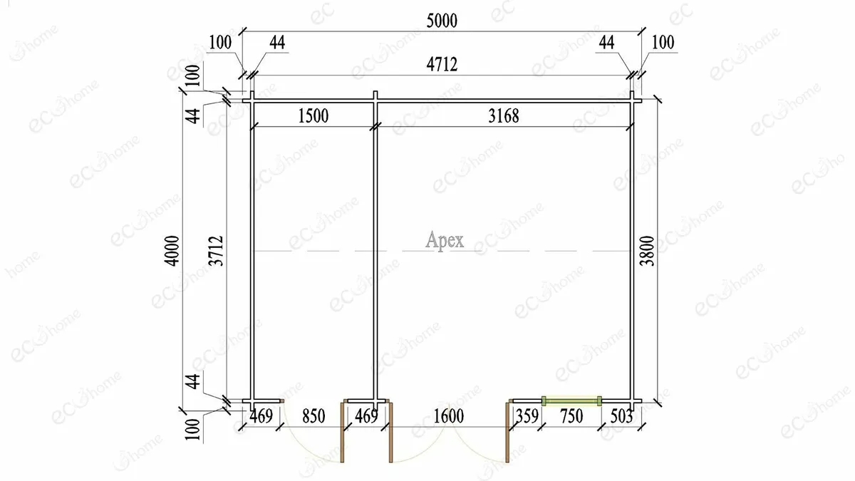 Ecohome Log Cabins Kilkenny 2 Room 5m x 4m - Image 4
