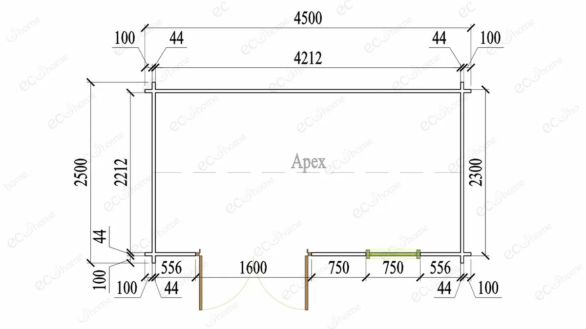 Ecohome Log Cabins Erna 4.5m x 2.5m Modular - Image 3