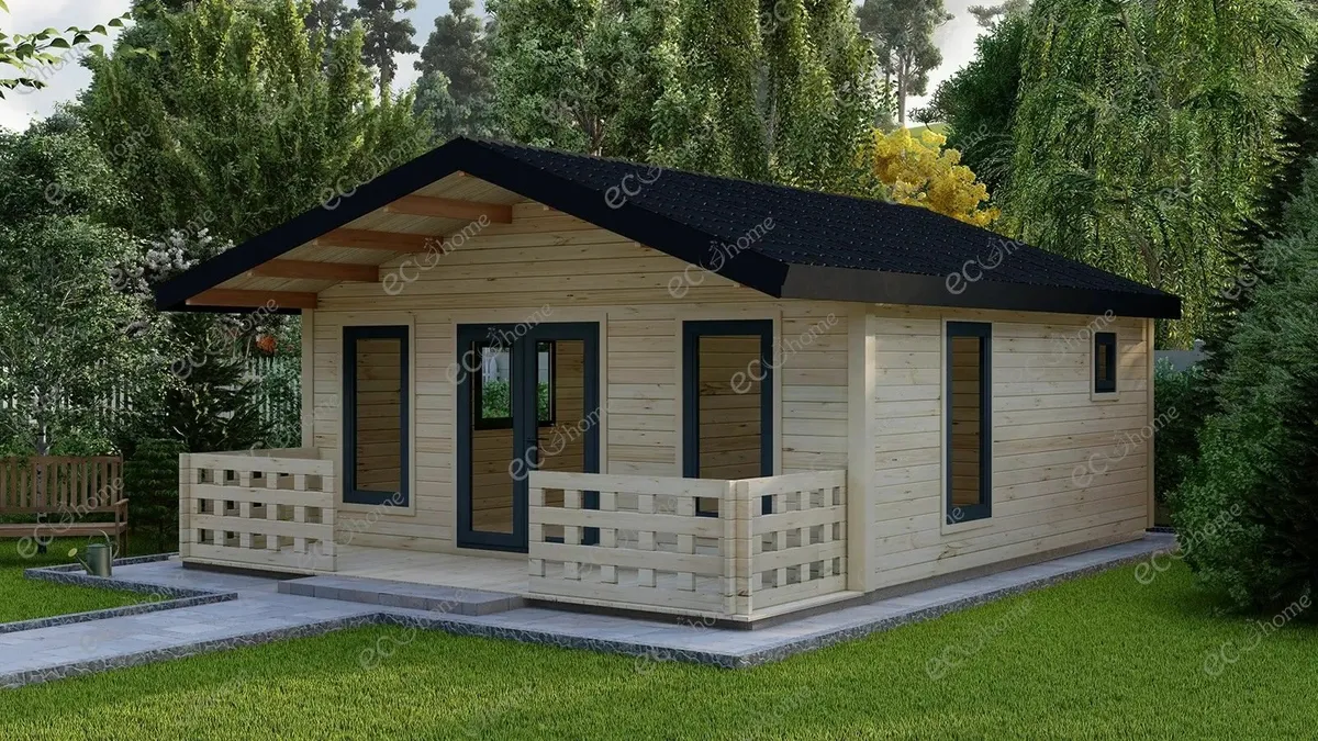 Ecohome Log Cabins Padova B 1 Bed 6m x 8m Modular - Image 1
