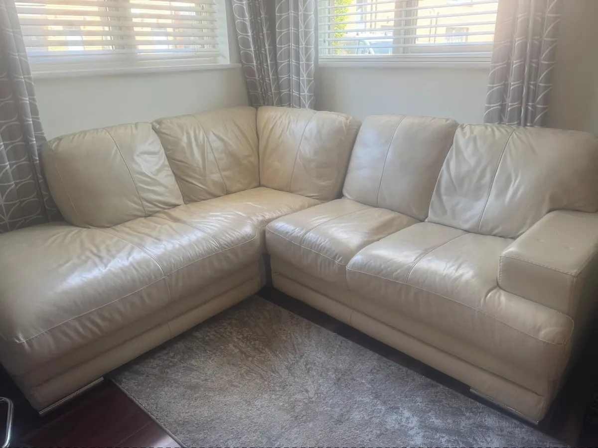 Italian Leather Corner Sofa - Image 1