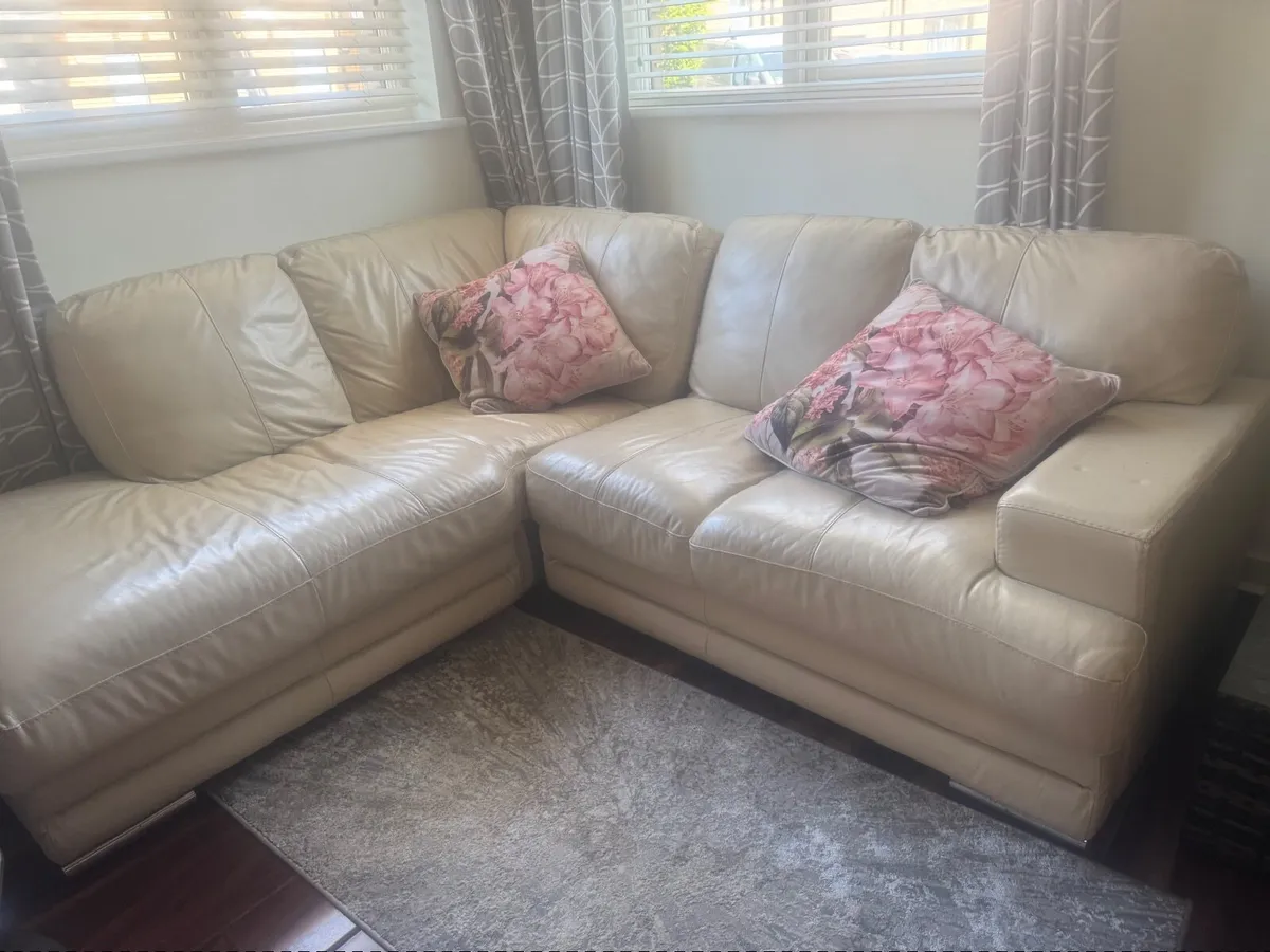 Italian Leather Corner Sofa - Image 2