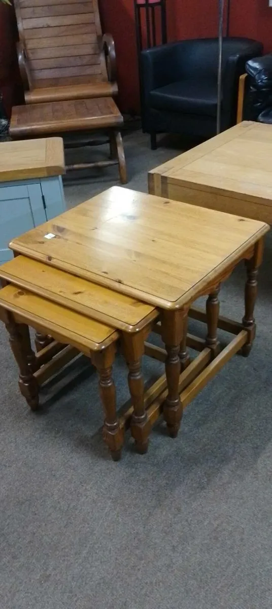 Modern Solid Pine Nest Of Tables