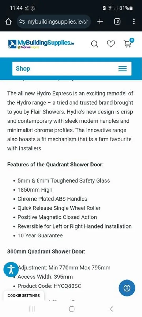 Brand new Flair shower door - Image 2