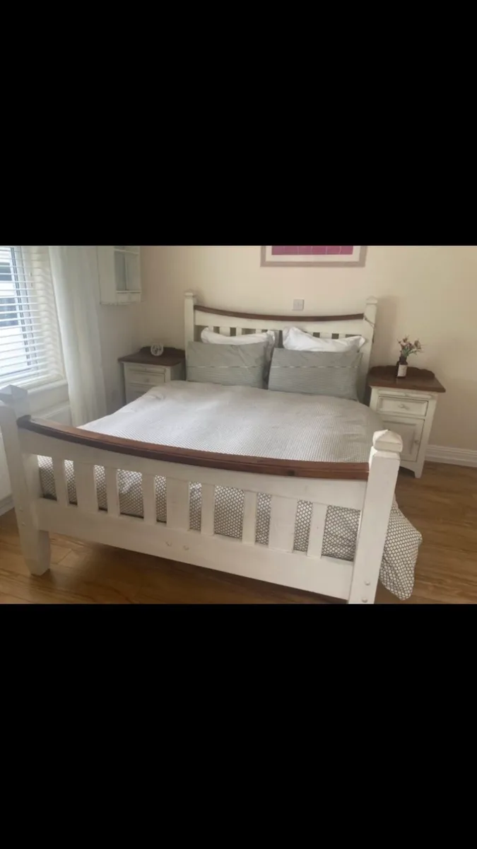 Bed frame and 2 Lockers - Image 2