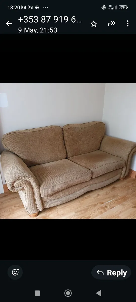 3 seater sofa with armchair - Image 1