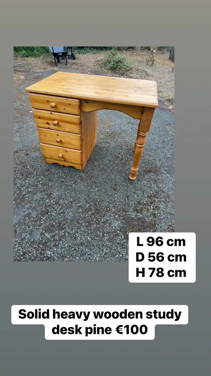 Solid wooden study desk - Image 2
