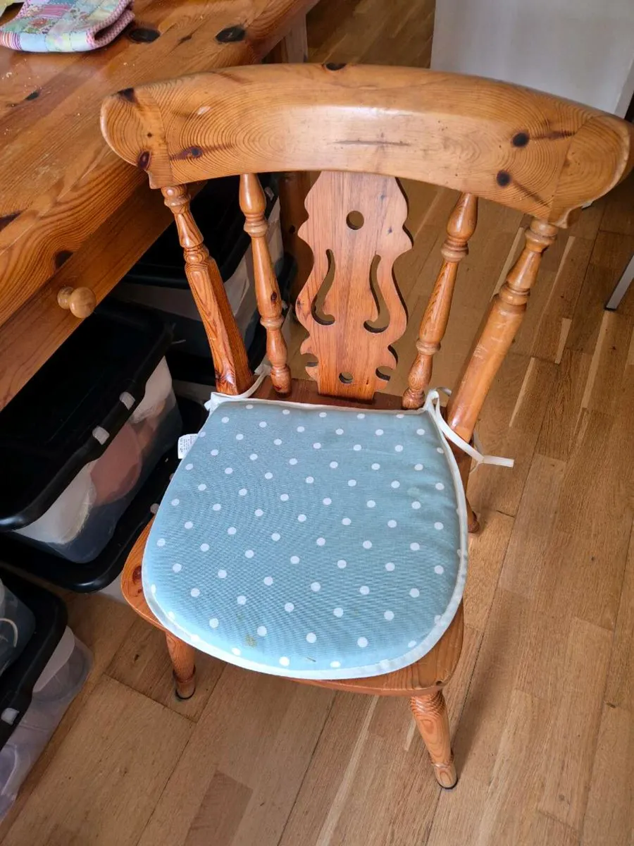 Pine Kitchen Table with drawer & 4 chairs - Image 2