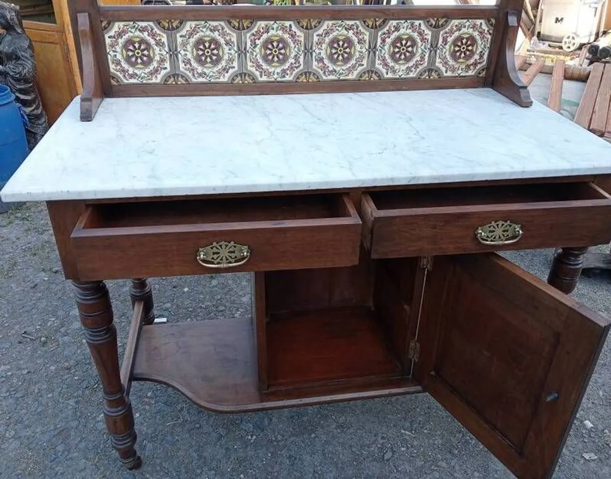 Fabulous White Top Marble Washstand - Image 3