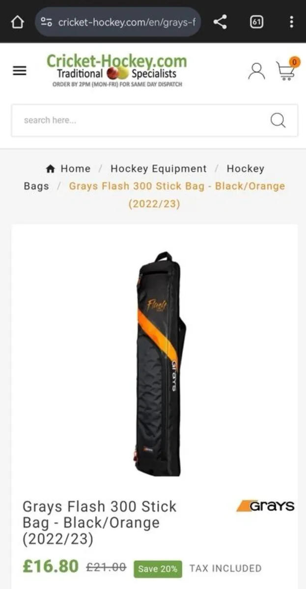 Osaka Pro Tour 40 Pro Bow Field Hockey Stick + Bag - Image 4