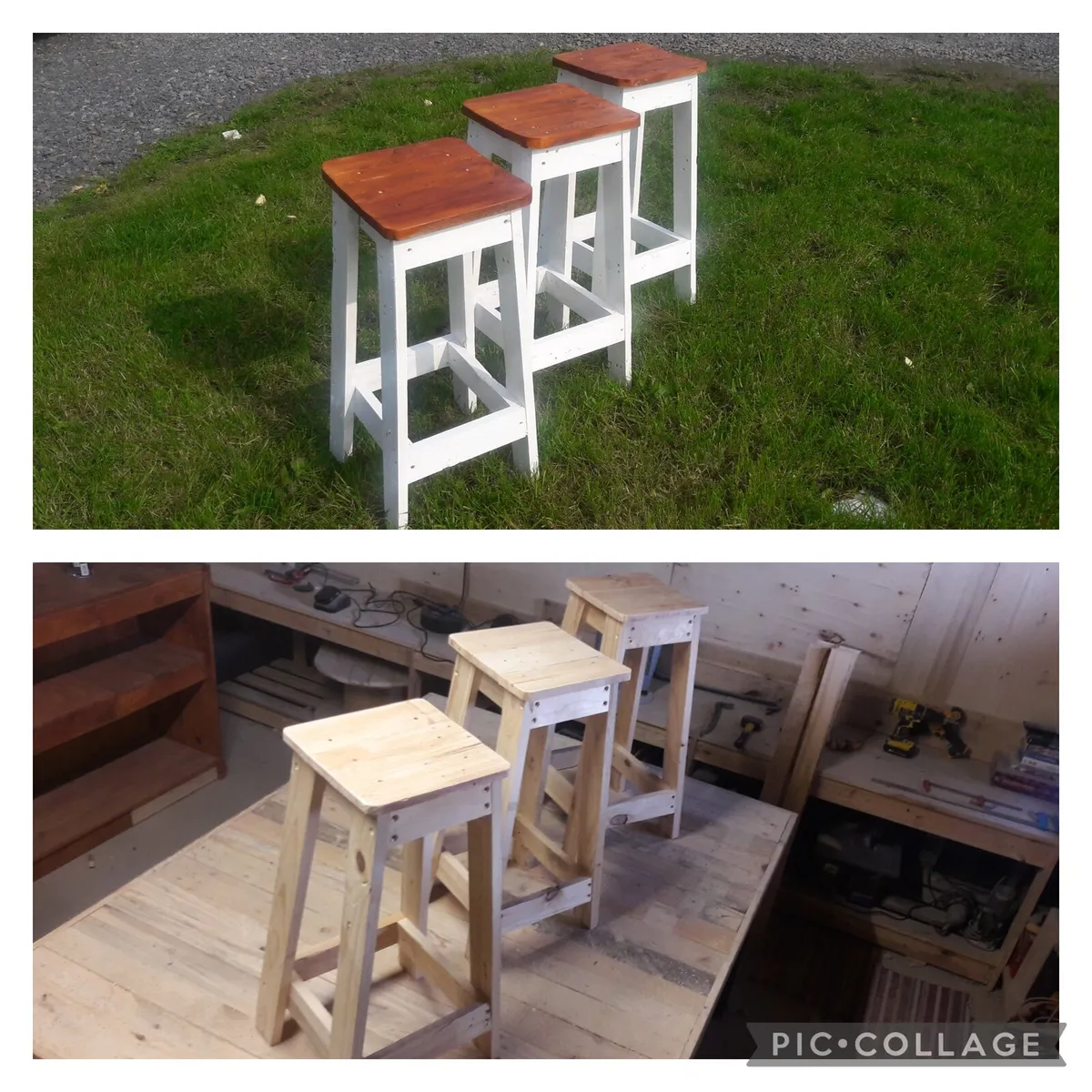 Handmade rustic stools - Image 2