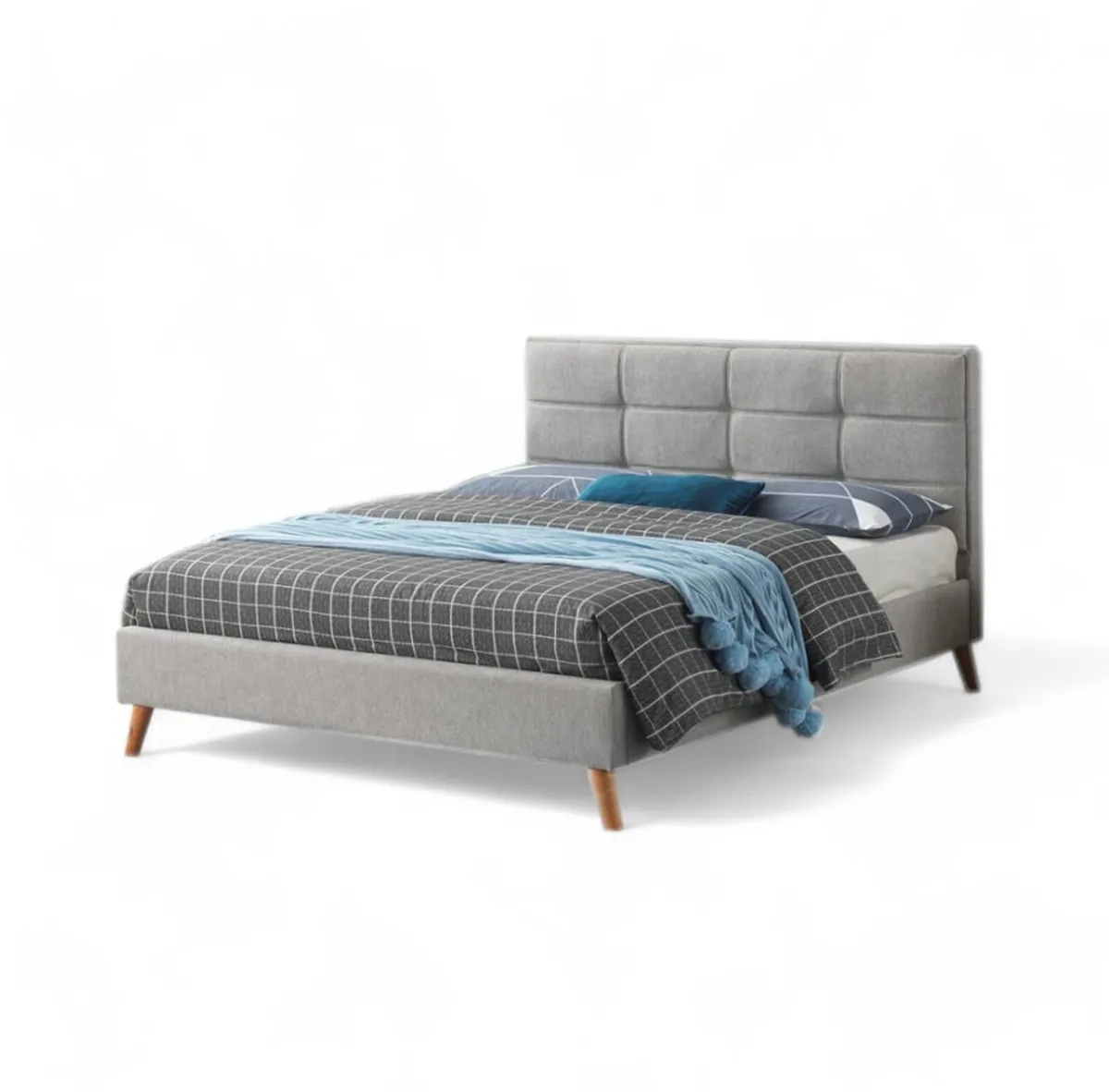 Stylish Grey Bed Frame – Double Size Design - Image 1