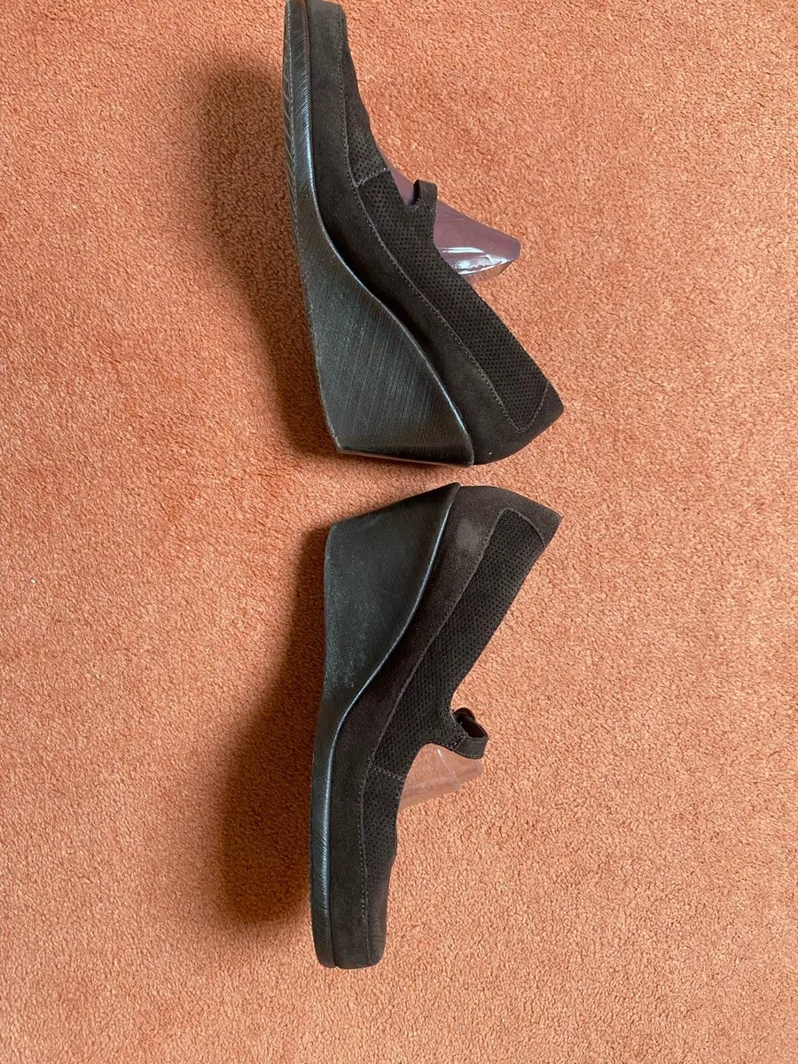 Aerosoles Brown Suede Wedge Mary Jane Shoes - Image 2