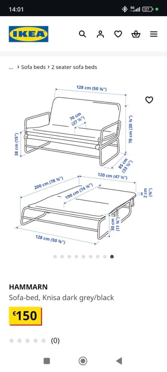 IKEA fold out bed - Image 3
