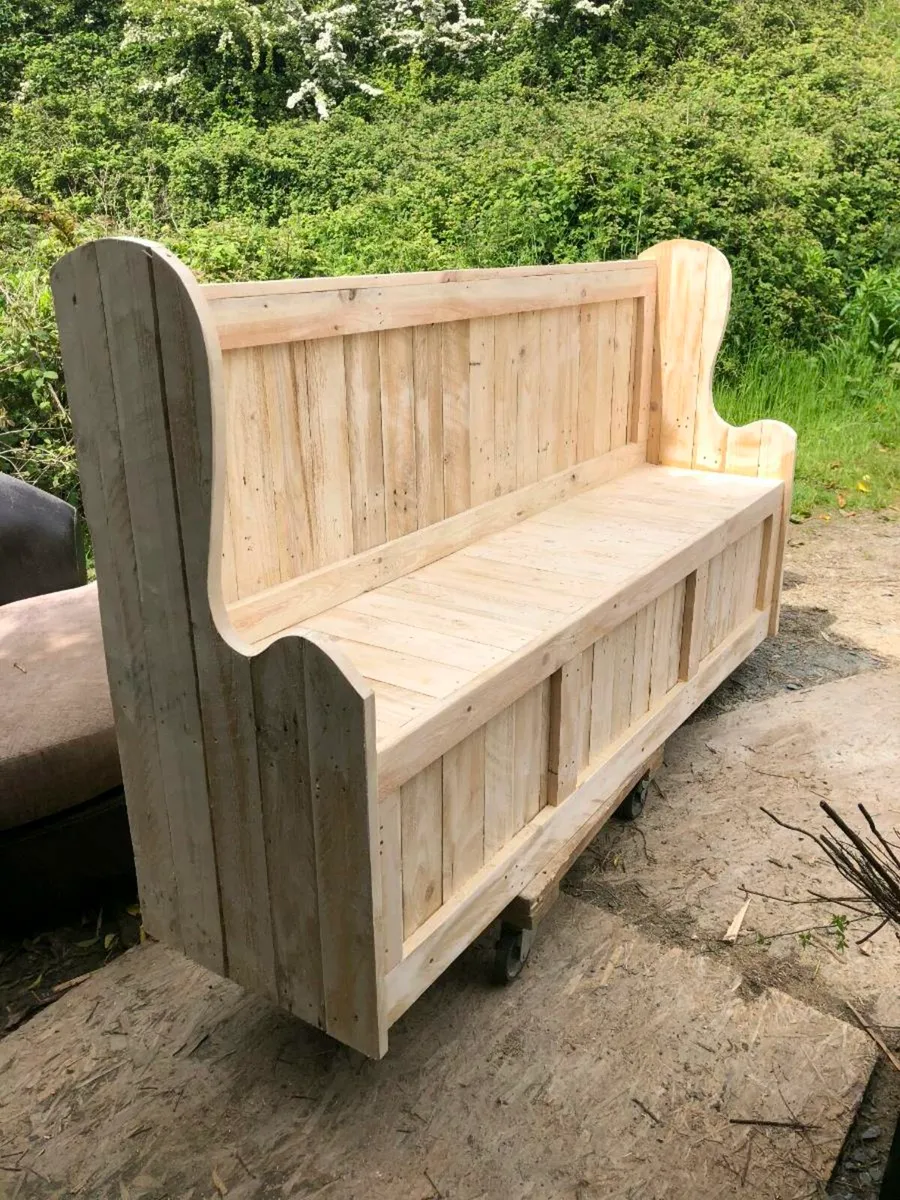 Handmade rustic banquet seating - Image 2