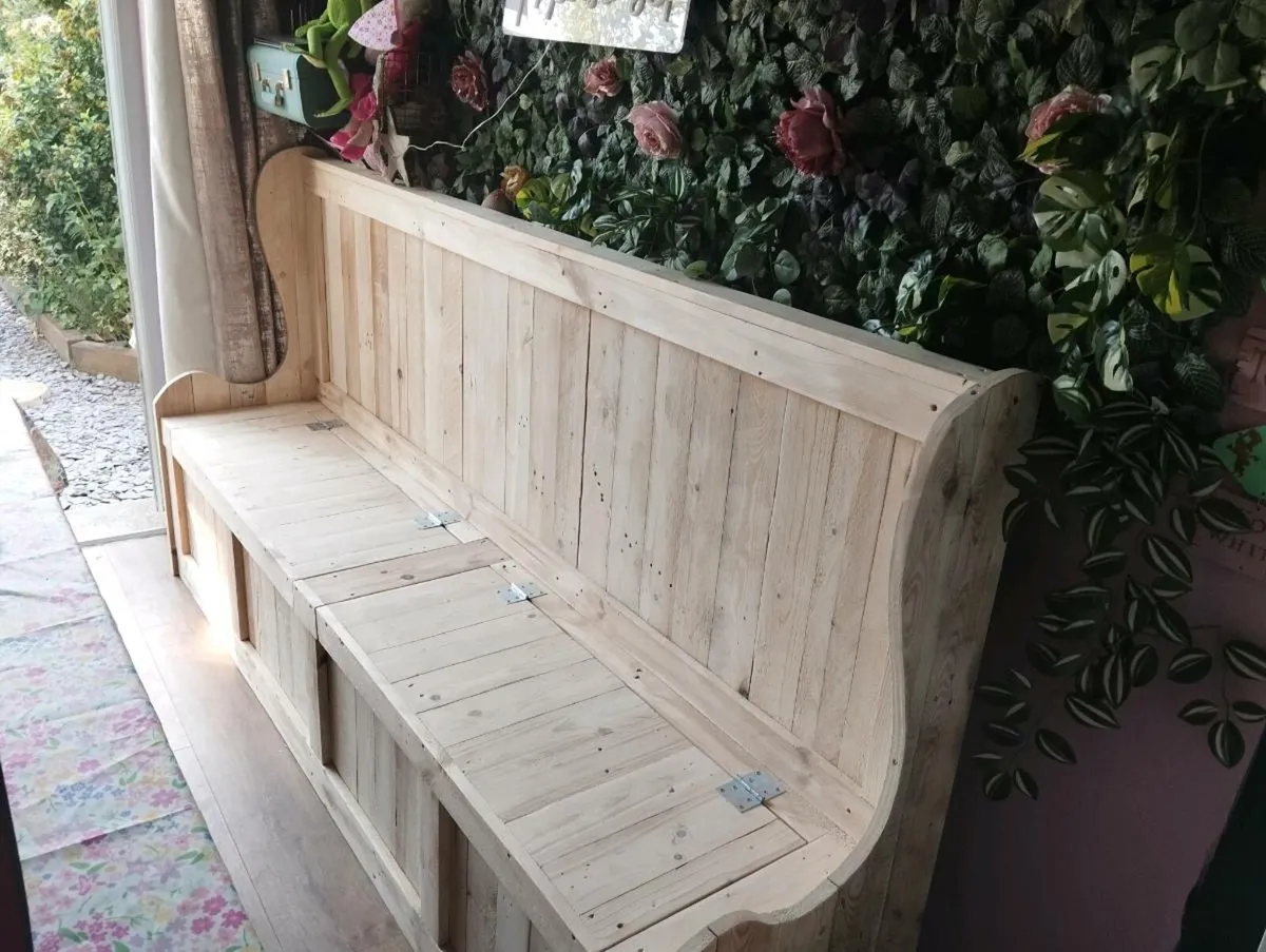 Handmade rustic banquet seating - Image 3