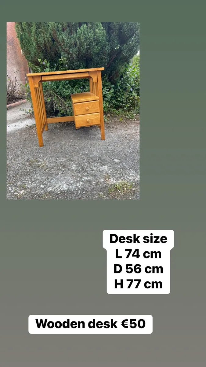 Study desk + chair solid wooden - Image 3
