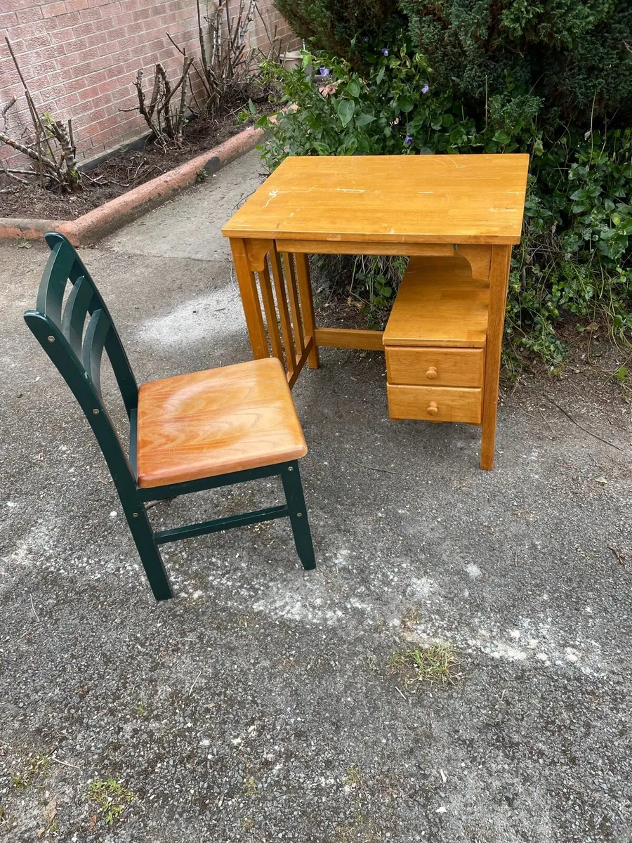 Study desk + chair solid wooden - Image 4