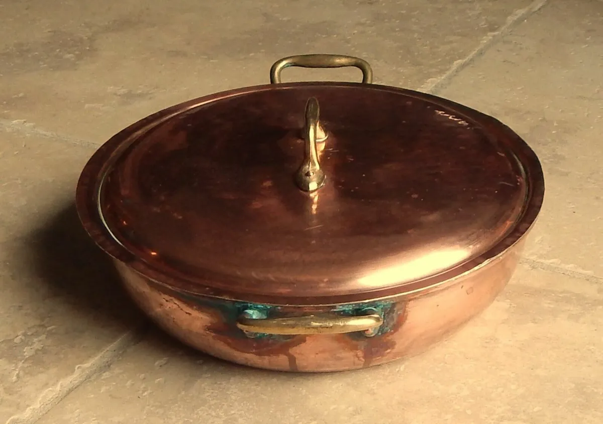 Vintage Copper & Brass Lidded Pot - Image 2