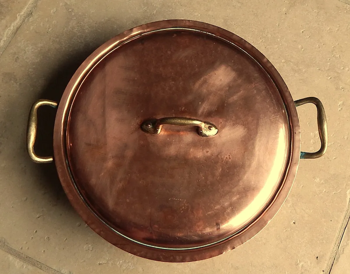 Vintage Copper & Brass Lidded Pot - Image 4