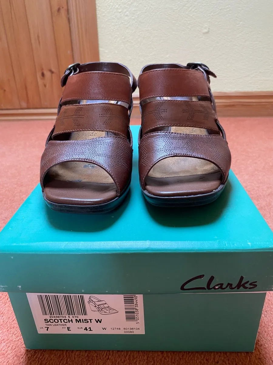 Brand New Clark’s Leather Wedge Sandals - Image 1