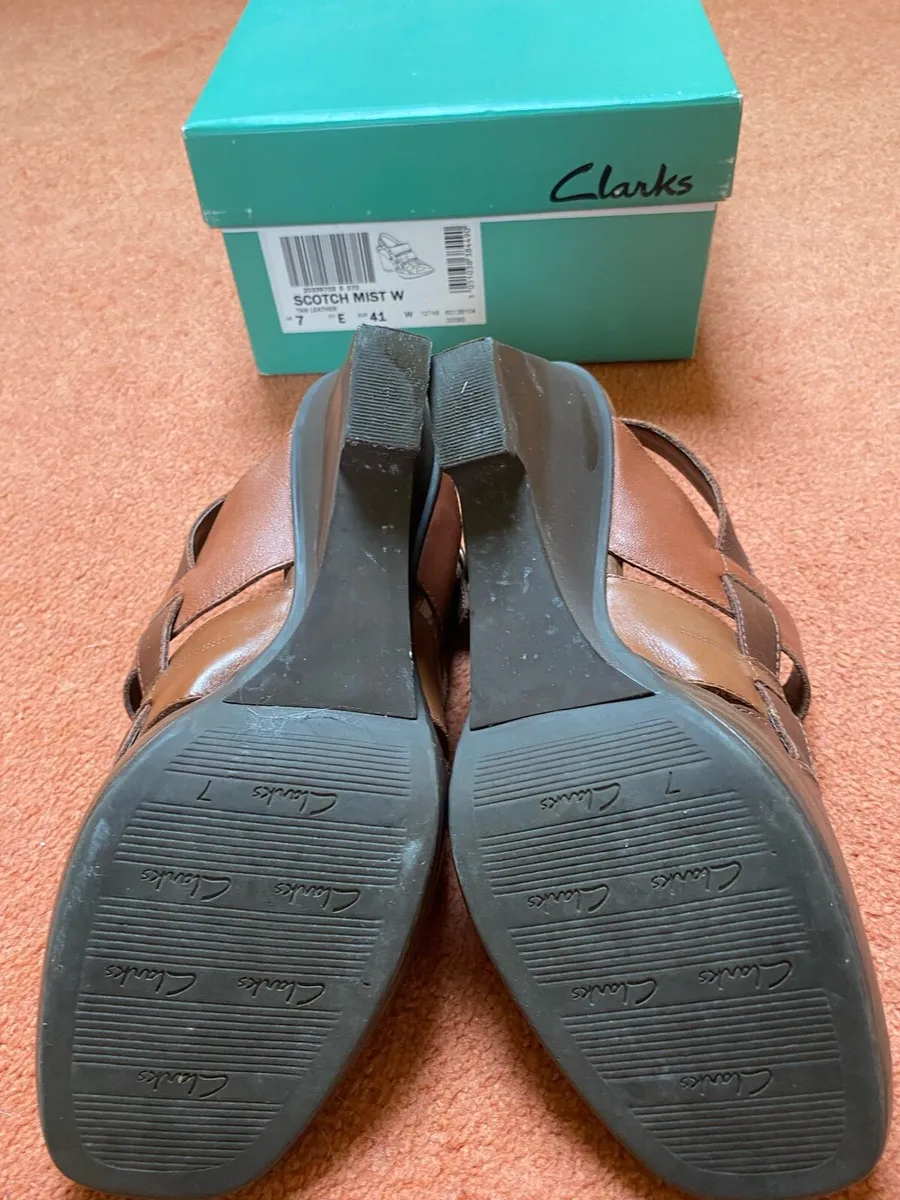 Brand New Clark’s Leather Wedge Sandals - Image 2