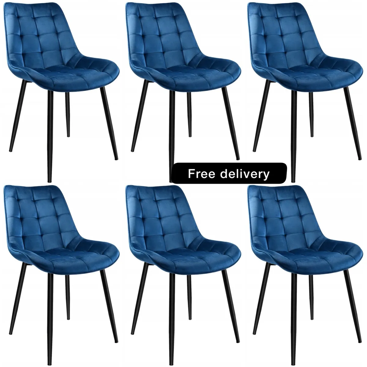 Chairs , Set of 6  CHAIRS MODERN VELOUR VELVET QU - Image 1
