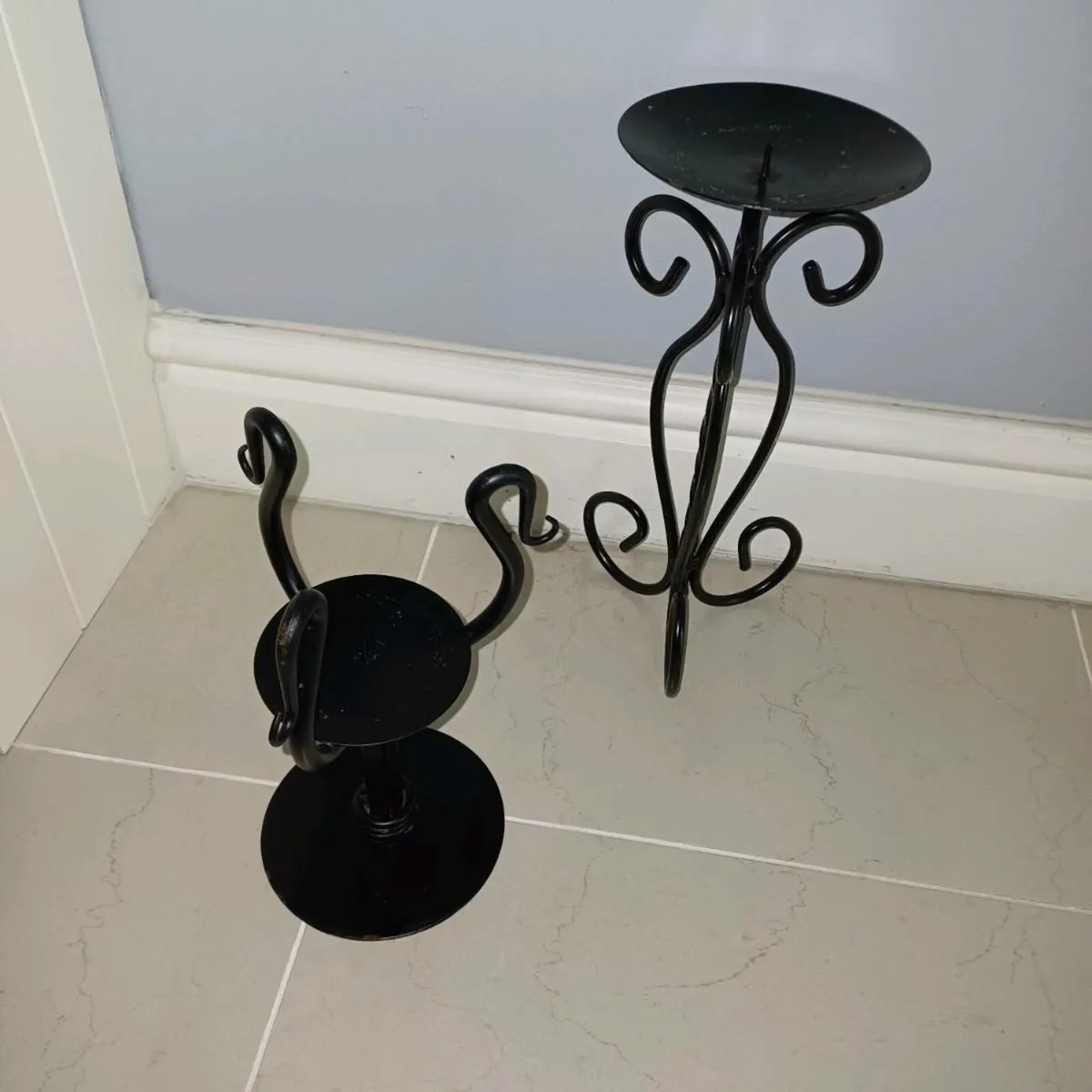 Cast iron candle holders
