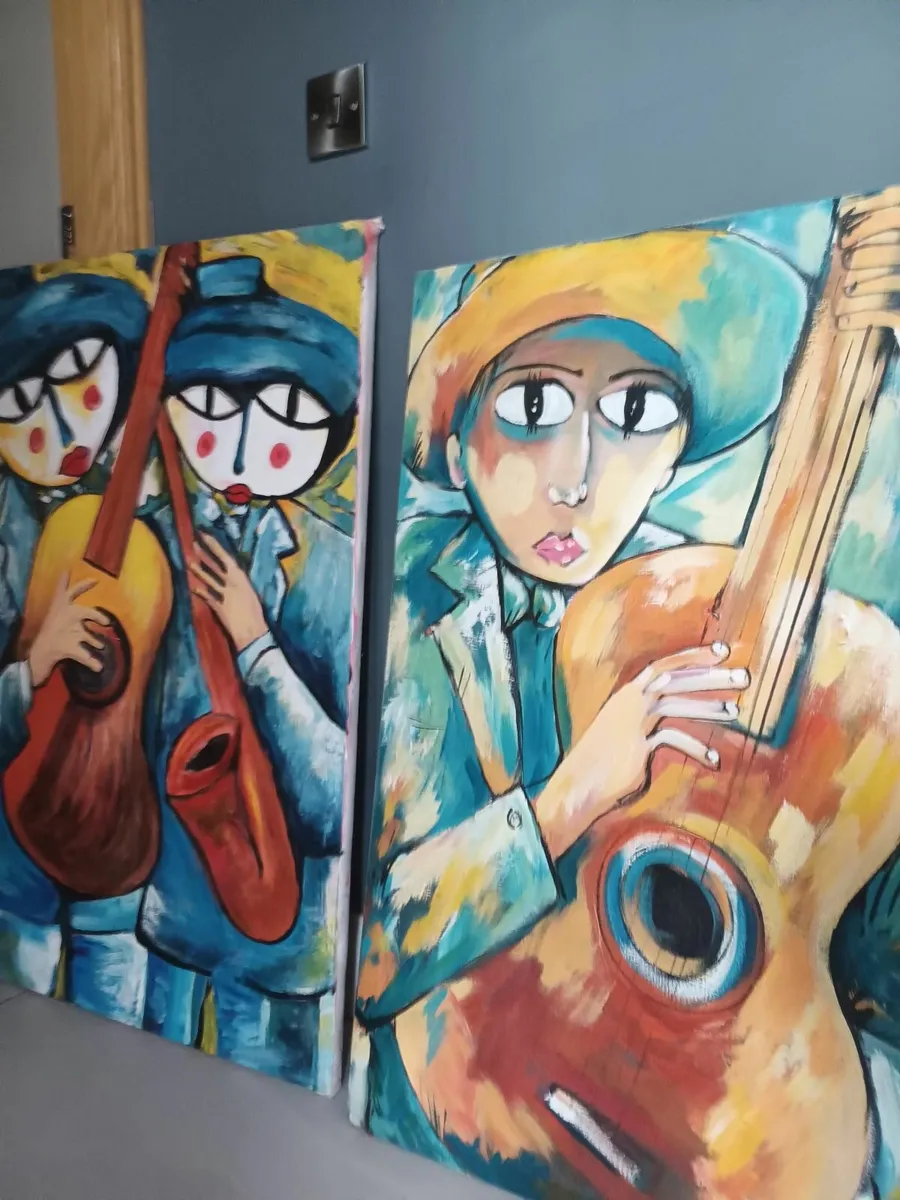 Paintings of Musicians, lot of 2 - Image 1