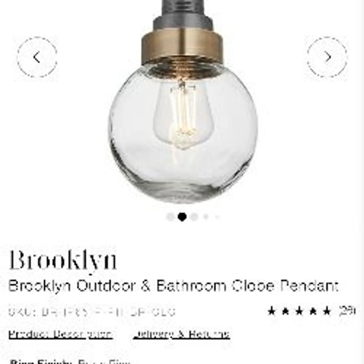 Bathroom/Outdoor globe pendant - Image 1
