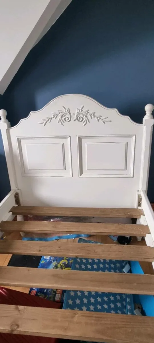 Solid White Wood Bed - Single - Image 2