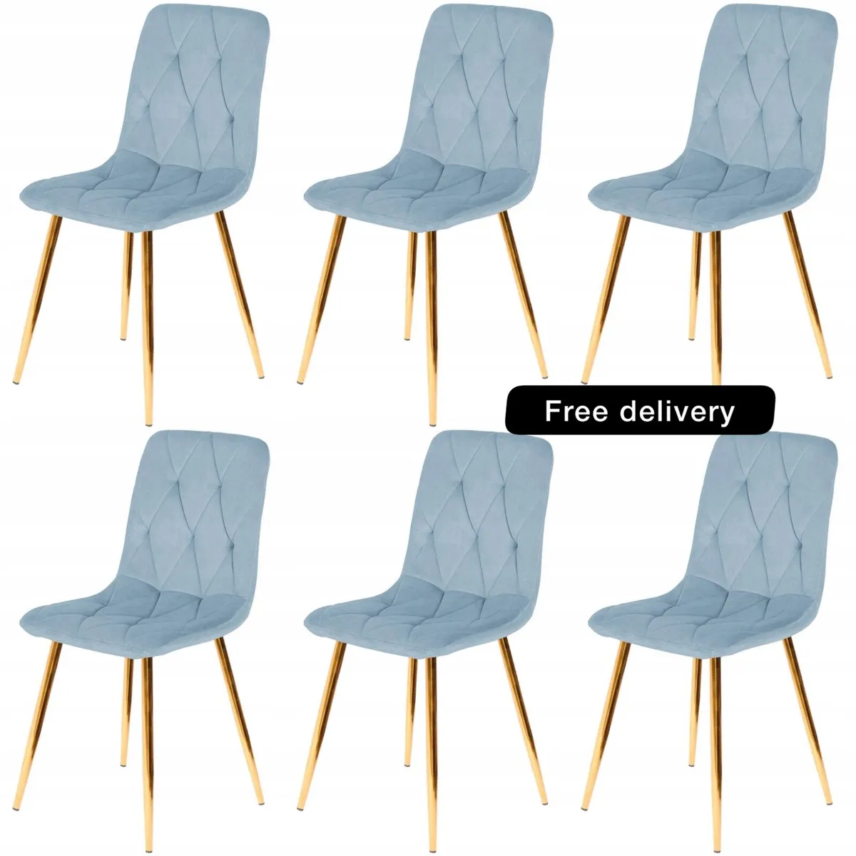 Chairs , Set of 6 Upholstered velvet chair comfort - Image 1