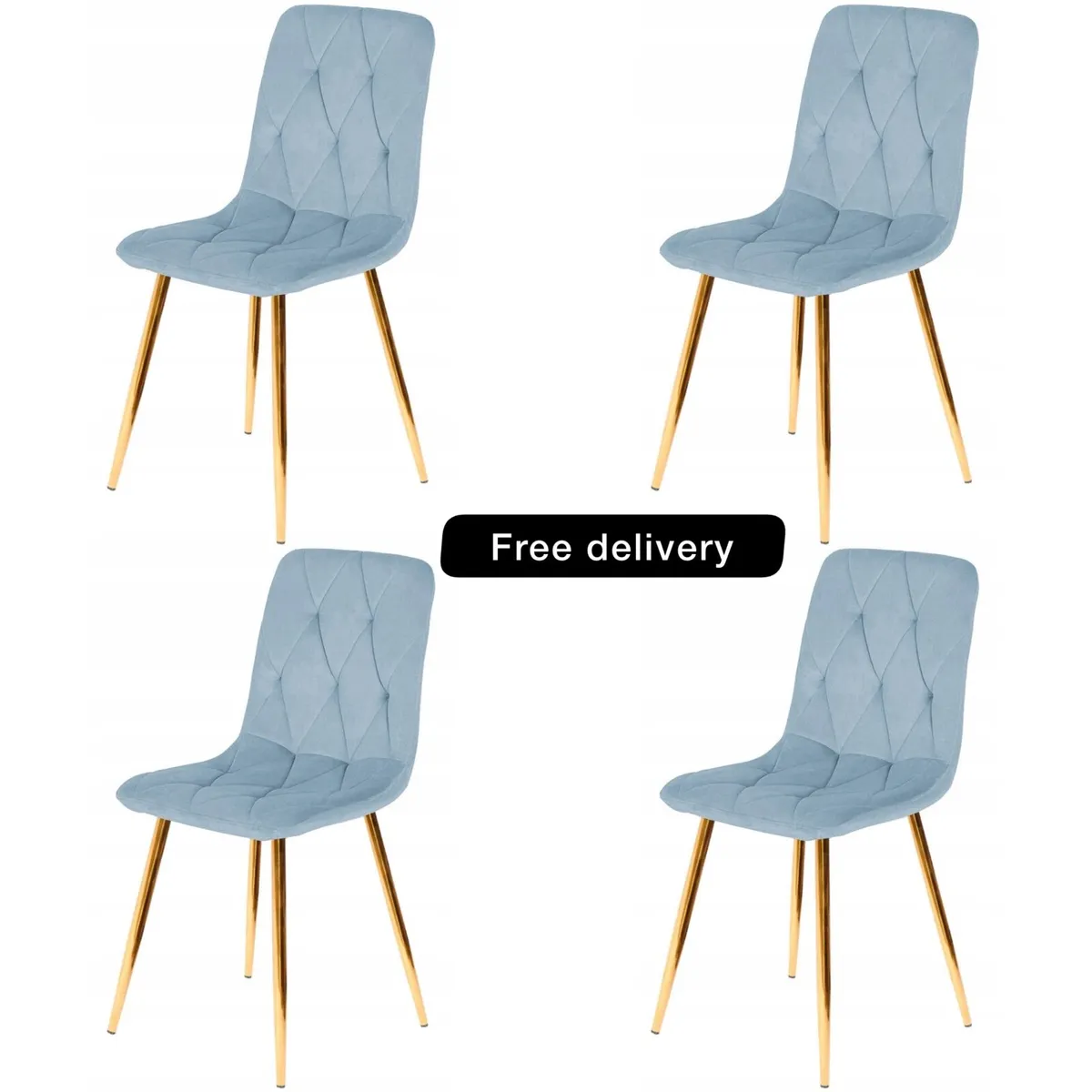 Chairs , Set of 4 Upholstered velvet chair comfort - Image 1