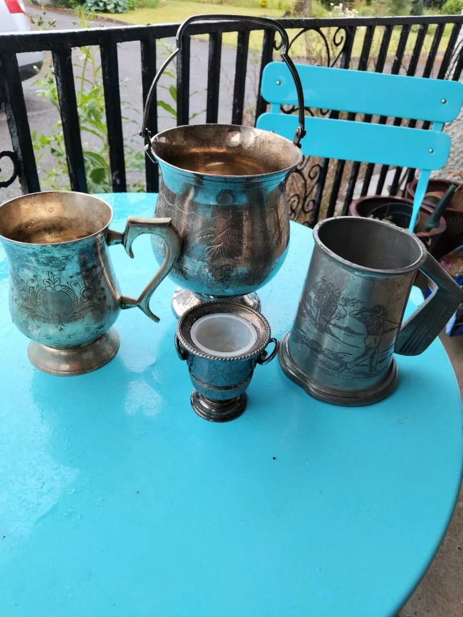 Epns silver cups,and pewter mug - Image 1