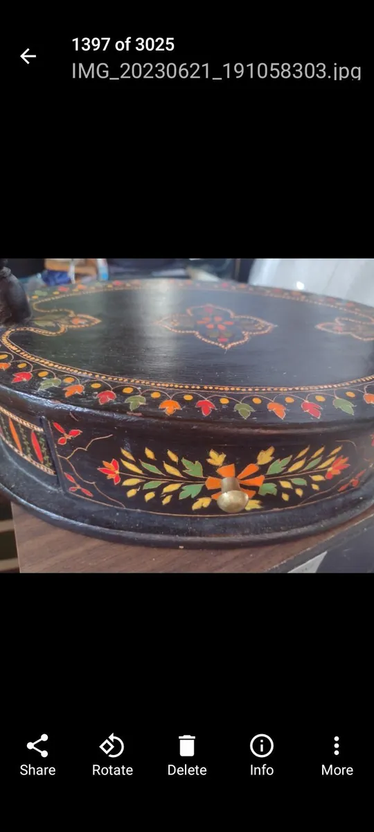 Handmade handpainted Moroccan mirror on stand - Image 3