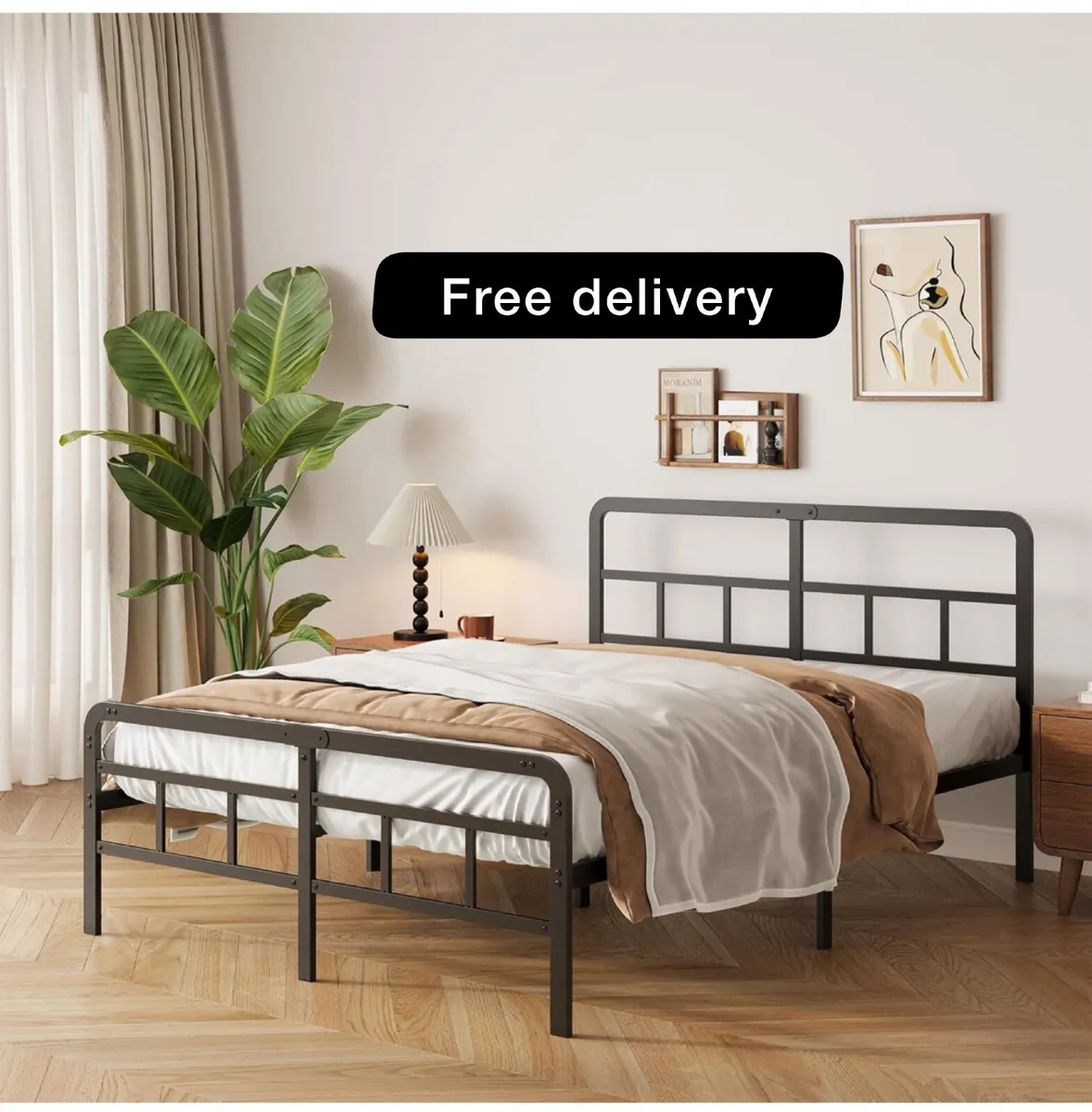 Super King Bed Frame with Curved Headboard - Image 1