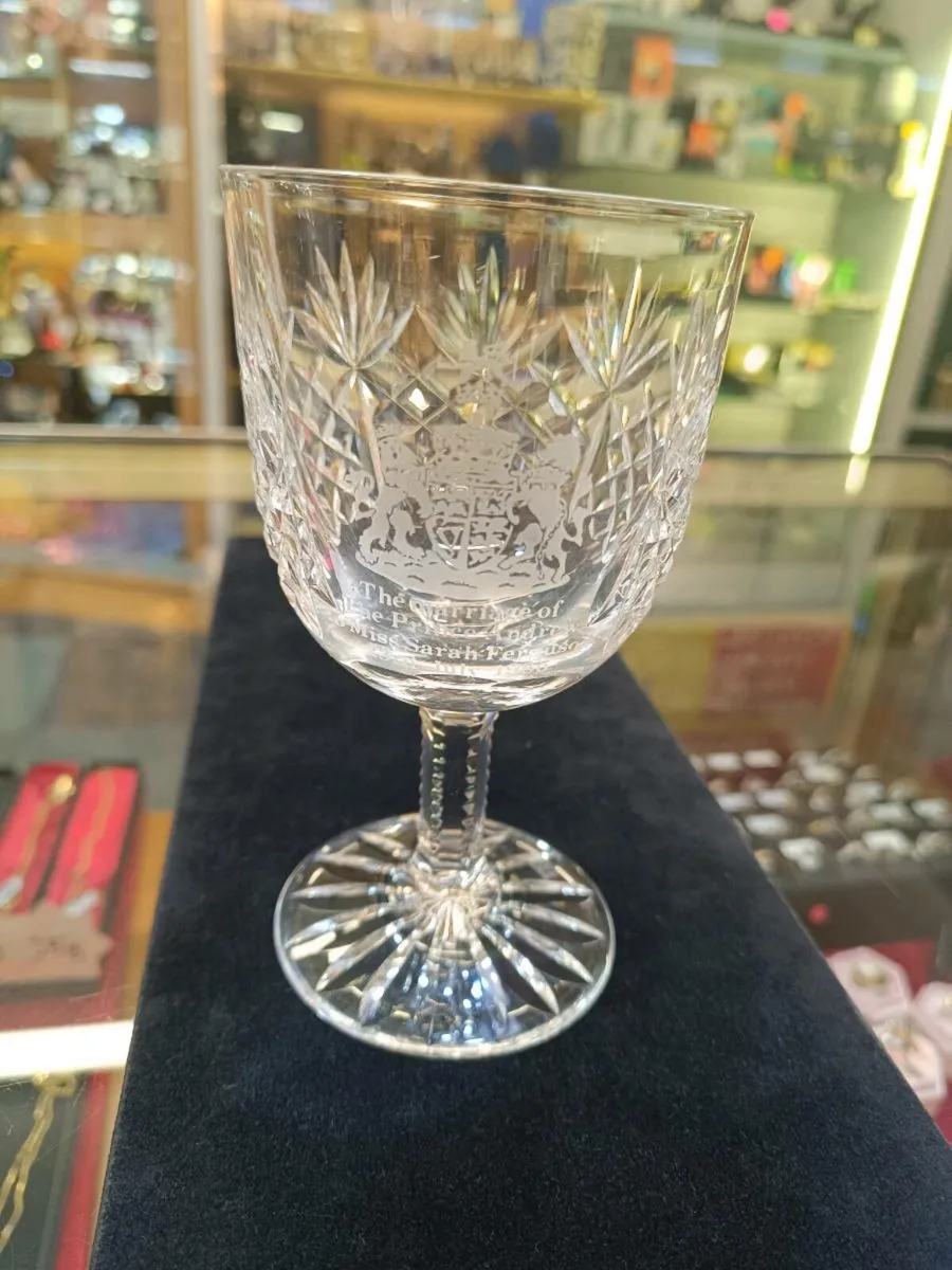 Prince Andrew Wedding Crystal Glass Thomas Webb - Image 1