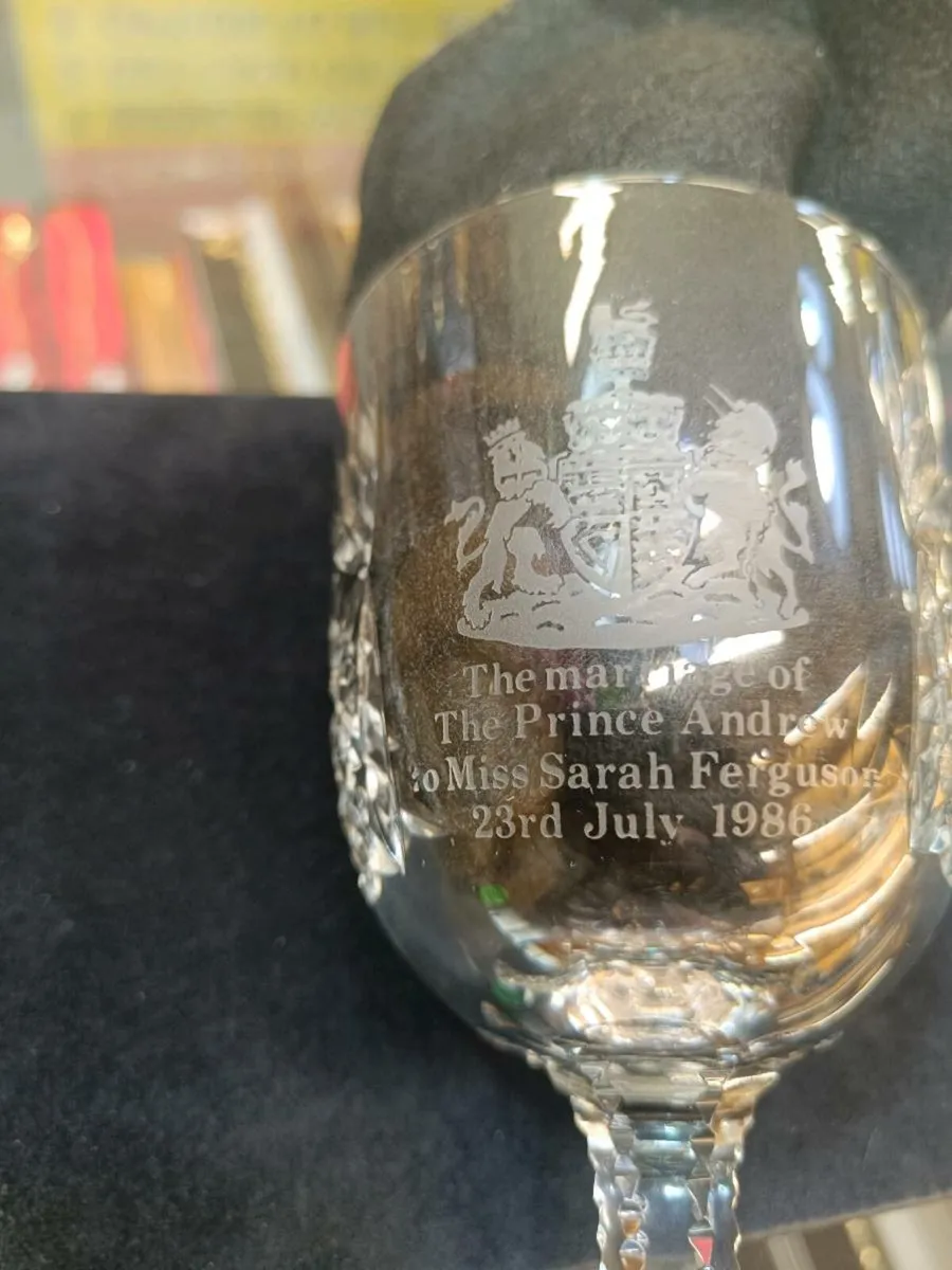 Prince Andrew Wedding Crystal Glass Thomas Webb - Image 3