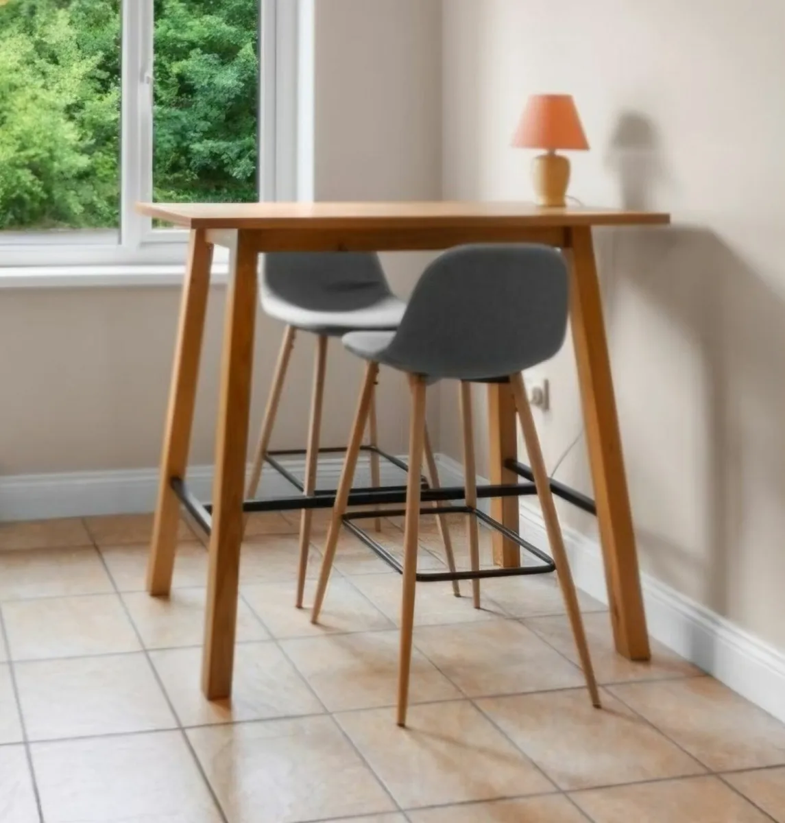 Breakfast bar and 2 bar stools - Image 1