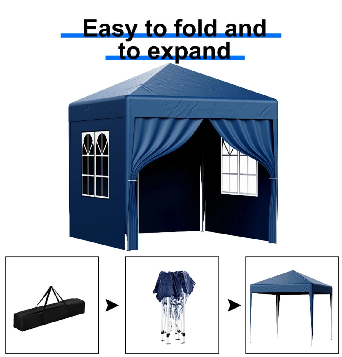 2x2m Metre Pop Up Marquee Gazebo with 4 Sides - Image 2