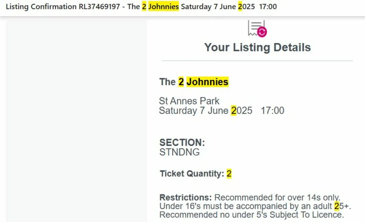 The 2 Johnnies tickets