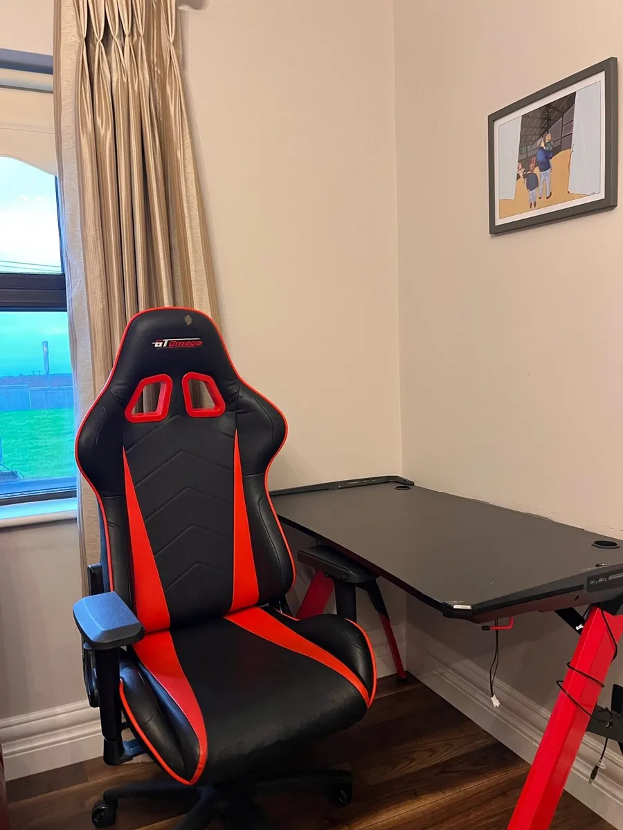Gt omega gaming chair and matching gaming desk - Image 1