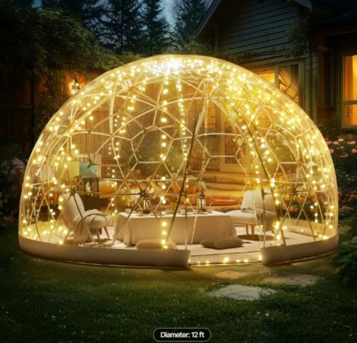 R 12FT Dome Bubble Tent Outdoor House Camping - Image 1