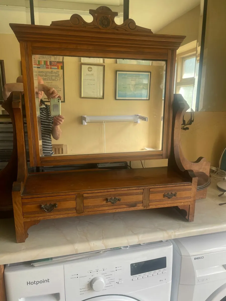Antique Edwardian Tilting Mirror - Image 2