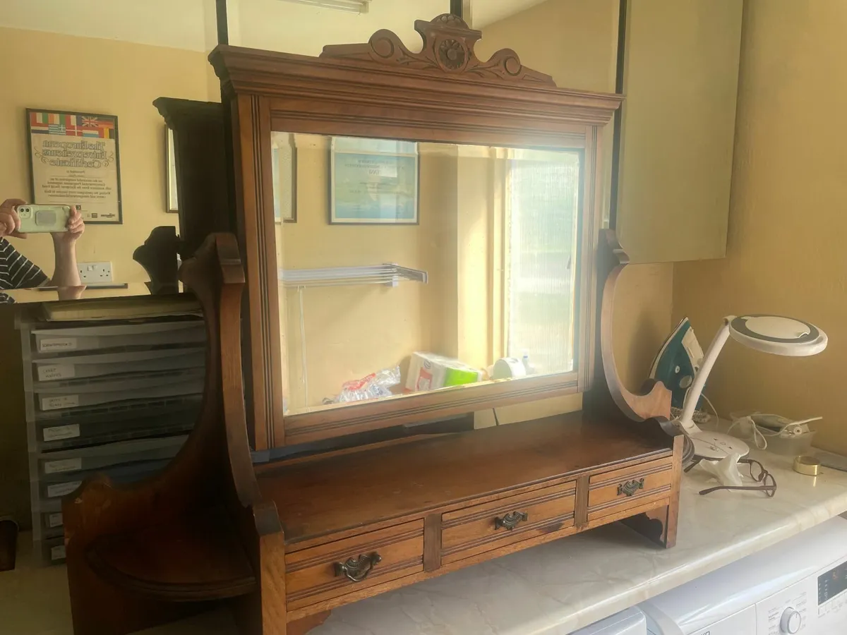 Antique Edwardian Tilting Mirror - Image 1
