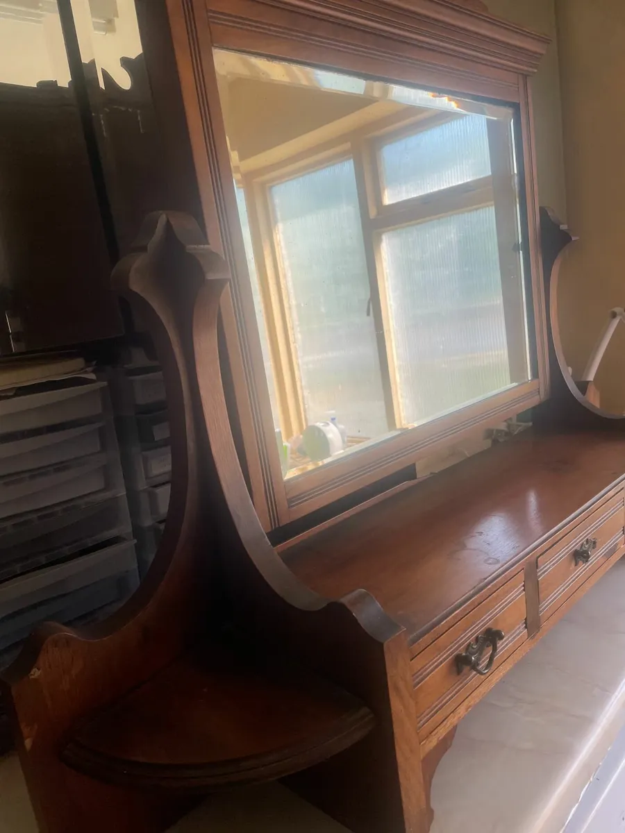 Antique Edwardian Tilting Mirror - Image 4