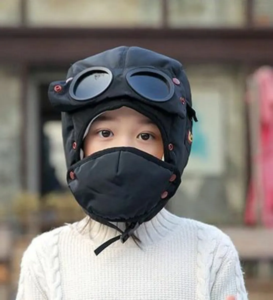 Children hat + face mask + goggles / glasses 3in1 - Image 1