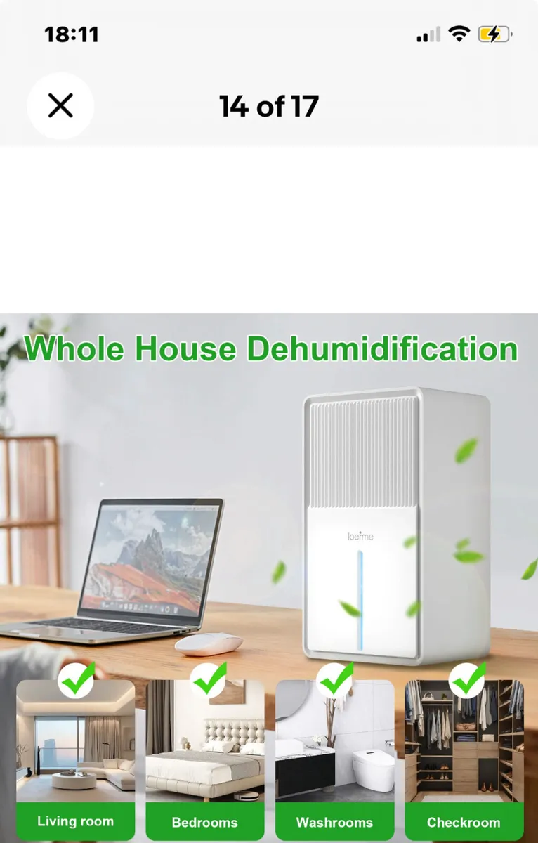 NEW 3l 3 Litre Dehumidifier Portable Quiet - Image 1