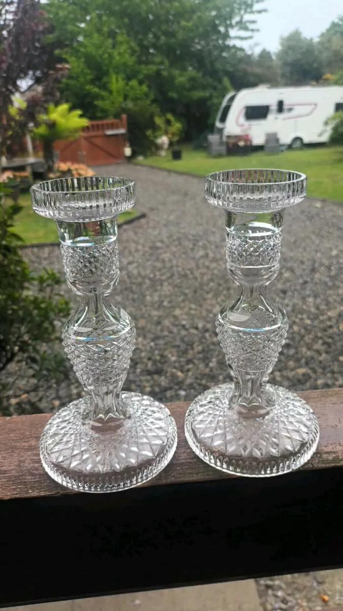 Waterford Crystal 7 inch candles, D18 - Image 1