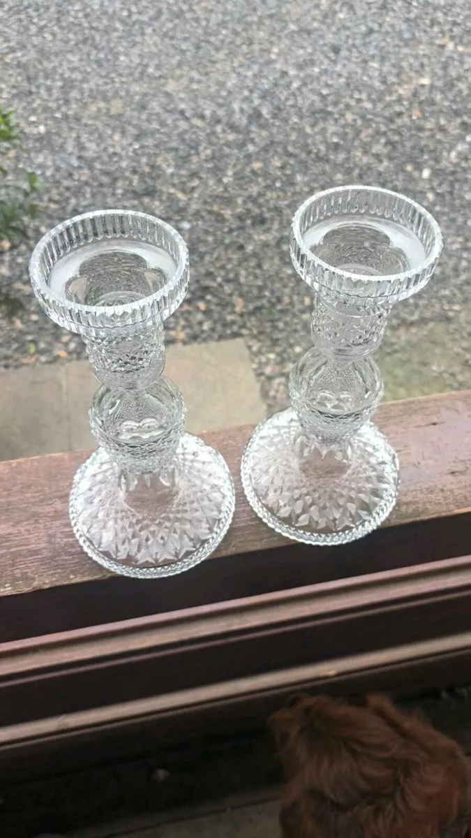 Waterford Crystal 7 inch candles, D18 - Image 3